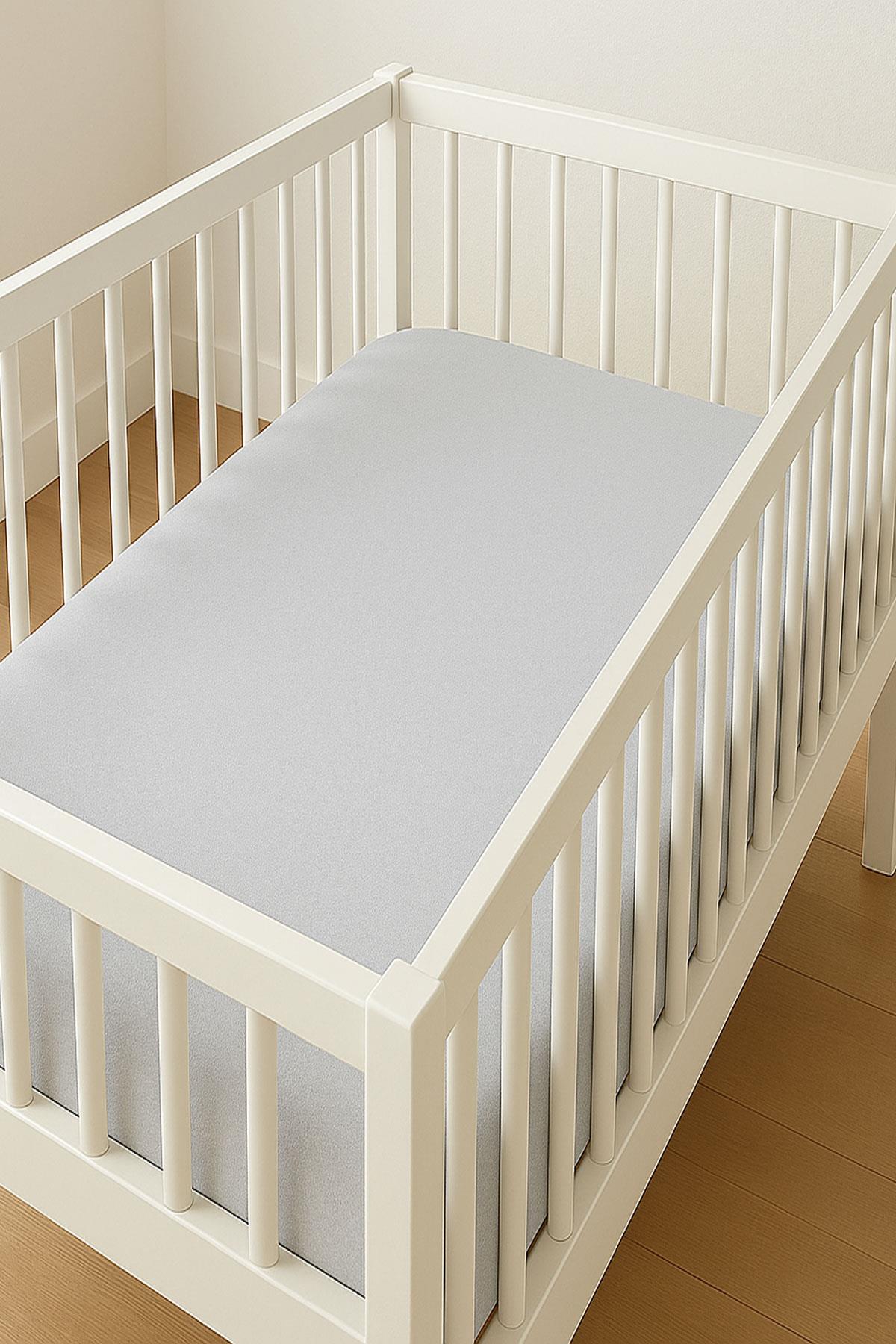 2 Adet Pamuklu ve Lastikli 60 x 120 x 15 cm Penye Bebek Çarşaf