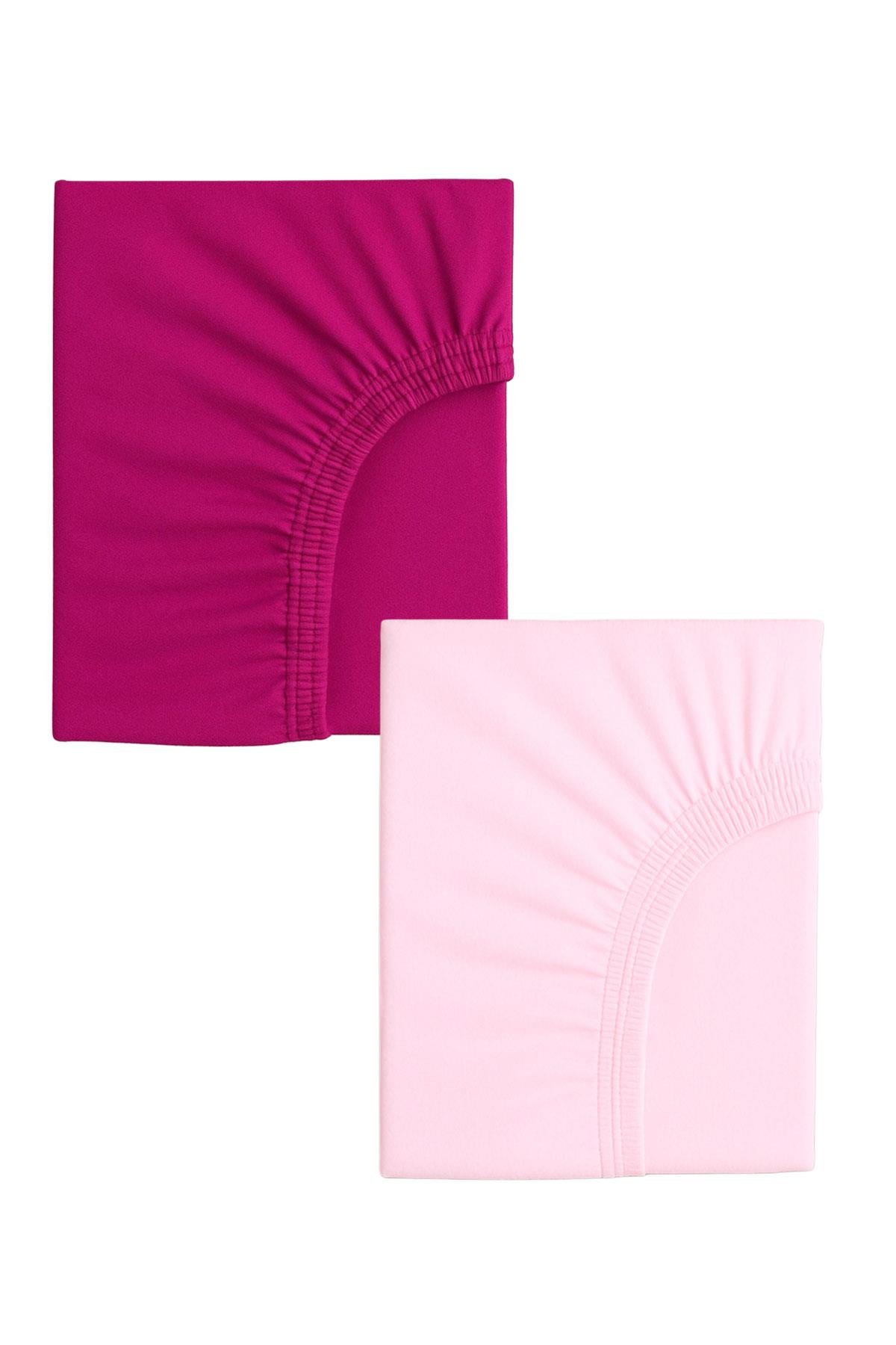 2 Adet Pamuklu ve Lastikli 60 x 120 x 15 cm Penye Bebek Çarşaf