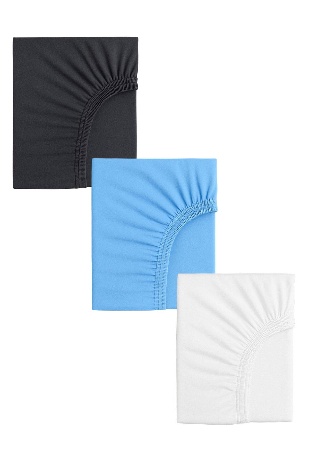 3 Adet Pamuklu ve Lastikli 60 x 120 x 15 cm Penye Bebek Çarşaf