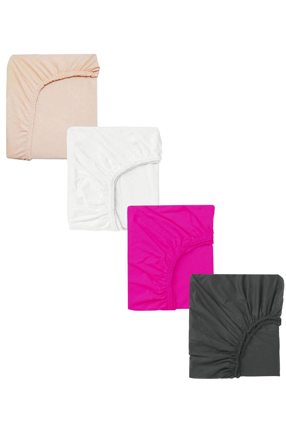 4 Adet Pamuklu ve Lastikli 60 x 120 cm Penye Bebek Çarşaf