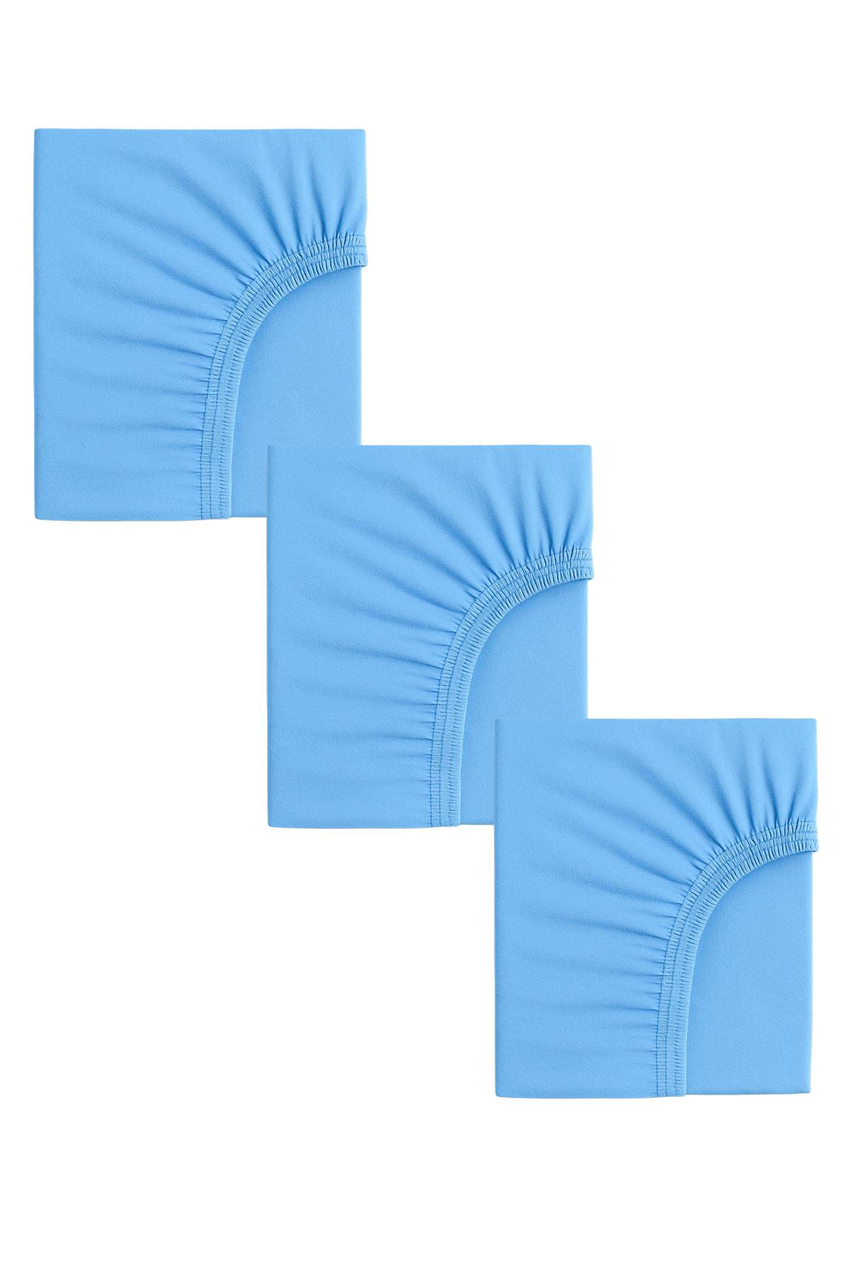 3 Adet Pamuklu ve Lastikli 60 x 120 x 15 cm Penye Bebek Çarşaf