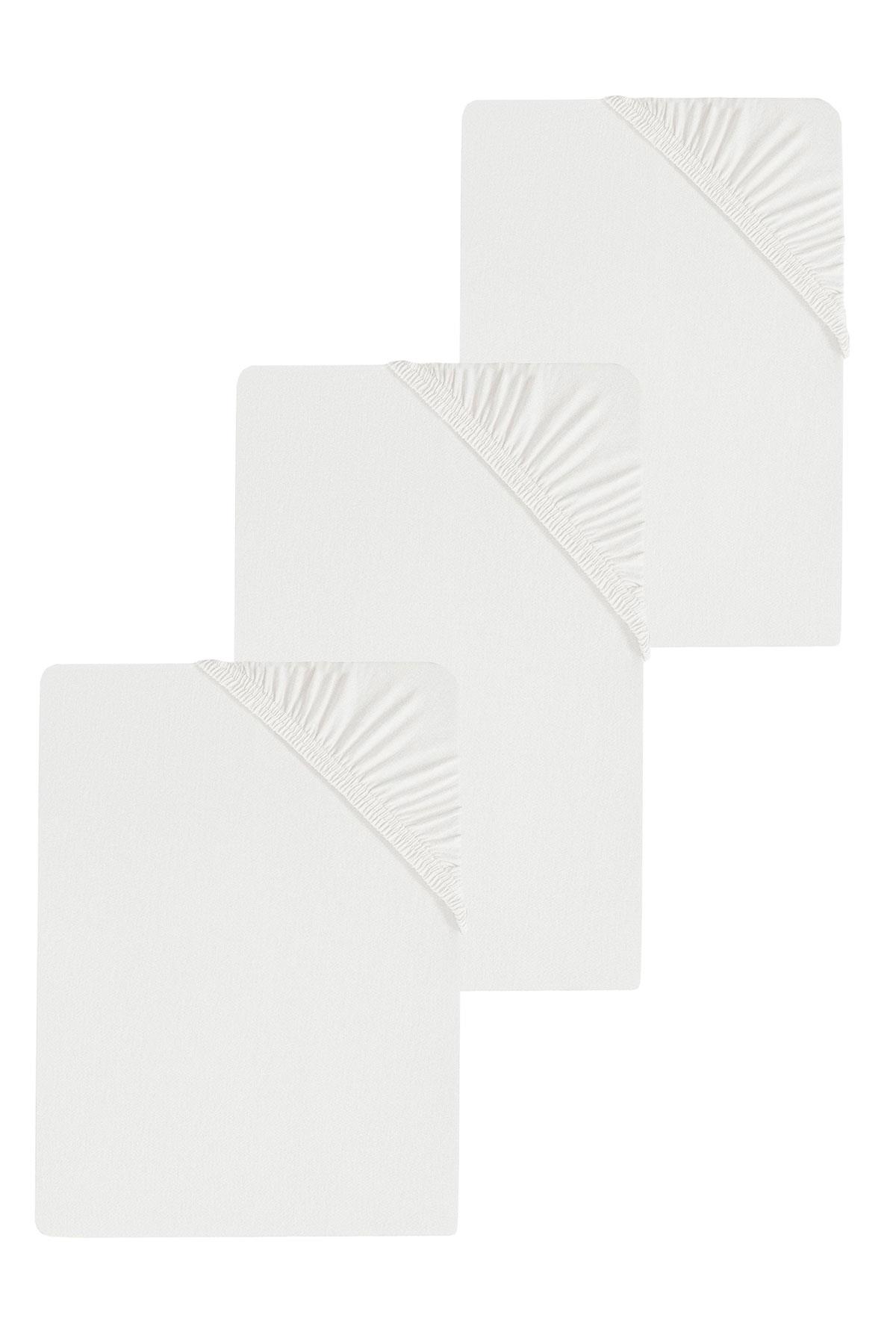 3 Adet Düz Pamuklu Tek Kişilik 80 x 200 + 30 cm Lastikli Penye Çarşaf