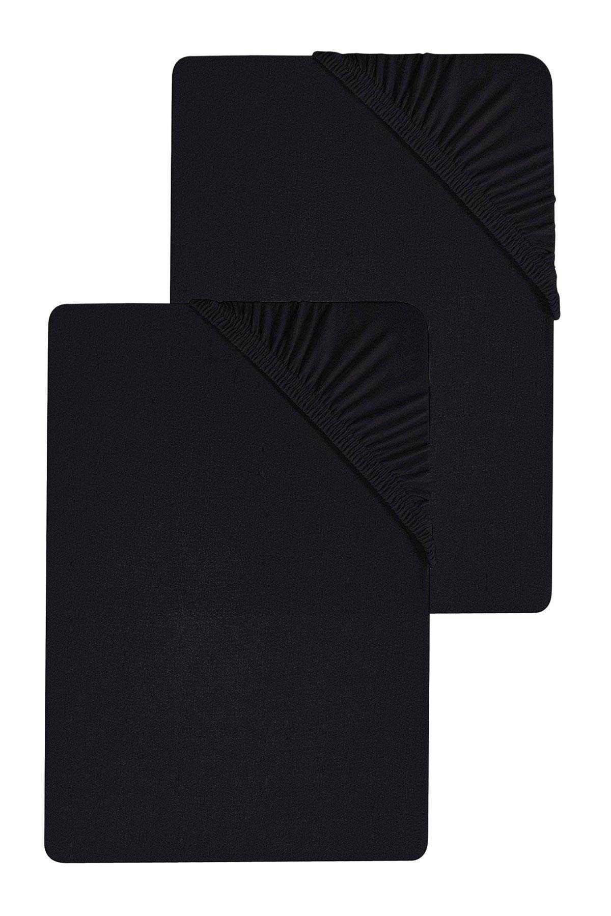 2 Adet Düz Pamuklu Tek Kişilik 80 x 200 + 30 cm Lastikli Penye Çarşaf