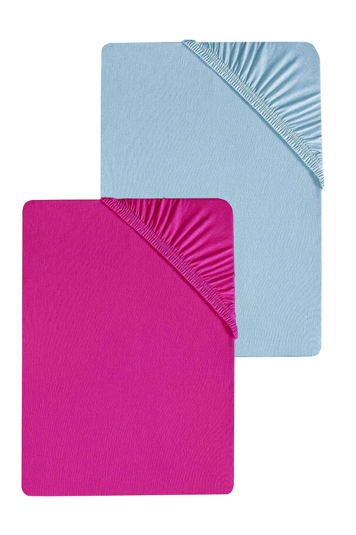 2 Adet Düz Pamuklu Tek Kişilik 80 x 200 + 30 cm Lastikli Penye Çarşaf