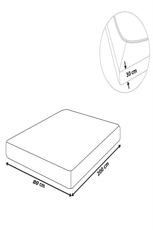4 Adet Düz Pamuklu Tek Kişilik 80 x 200 x 30 cm Lastikli Penye Çarşaf