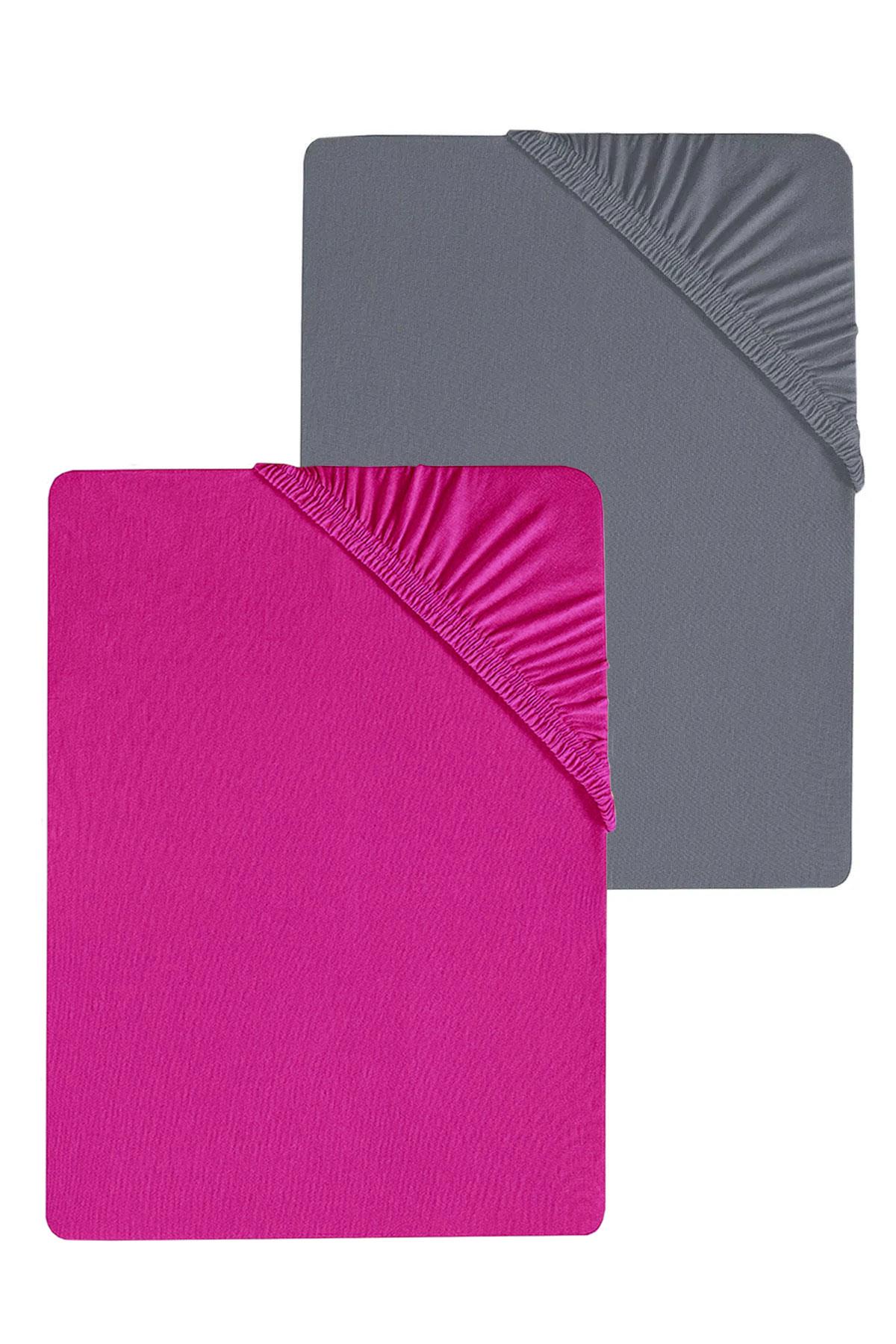 2 Adet Düz Pamuklu Tek Kişilik 80 x 200 + 30 cm Lastikli Penye Çarşaf