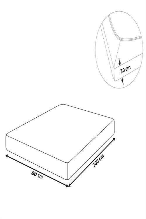 4 Adet Düz Pamuklu Tek Kişilik 80 x 200 cm Lastikli Penye Çarşaf