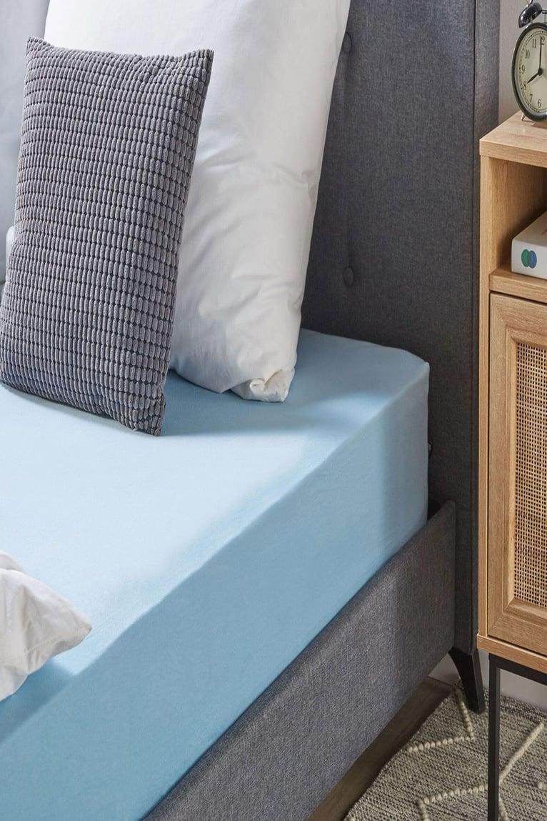 4 Adet Düz Pamuklu Tek Kişilik 80 x 200 x 30 cm Lastikli Penye Çarşaf