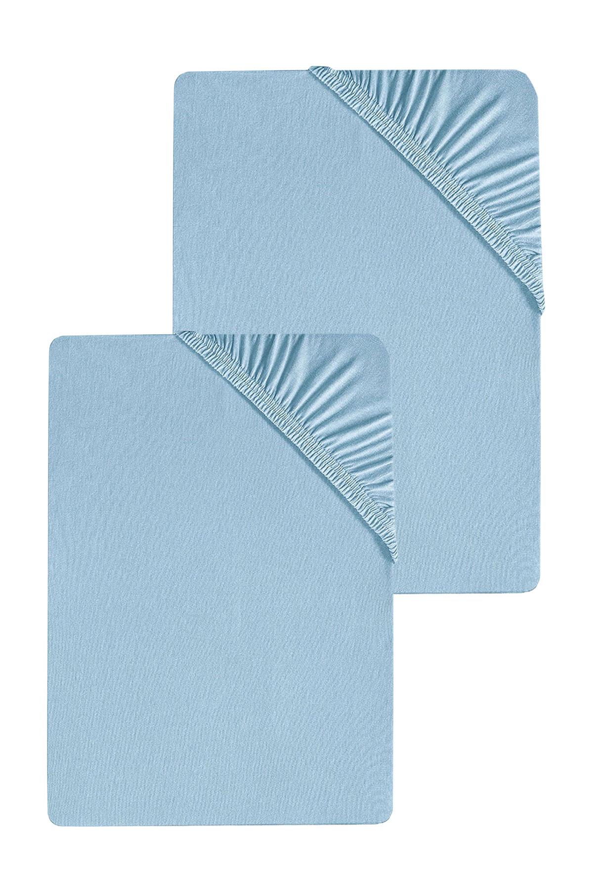 2 Adet Düz Pamuklu Tek Kişilik 80 x 200 + 30 cm Lastikli Penye Çarşaf