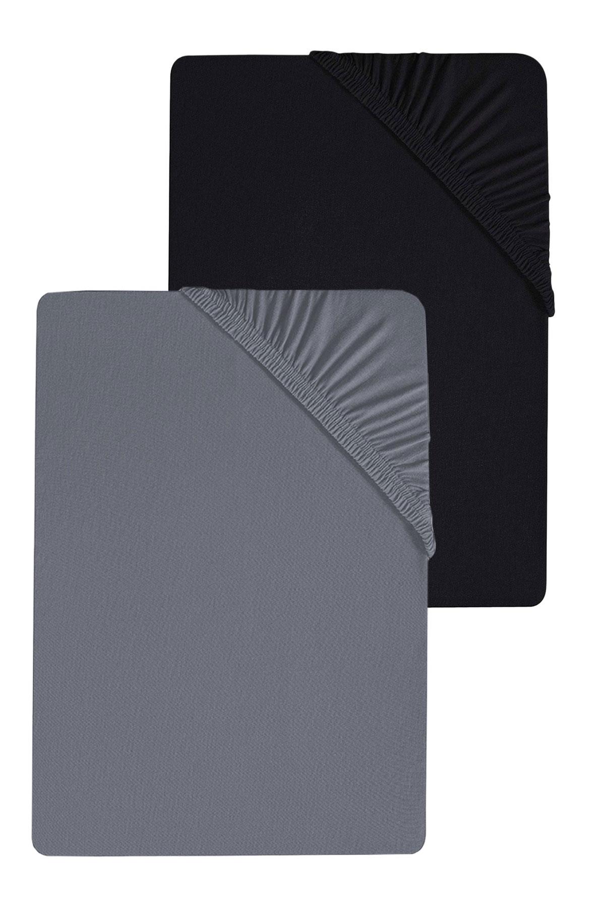 2 Adet Düz Pamuklu Tek Kişilik 80 x 200 x 30 cm Lastikli Penye Çarşaf