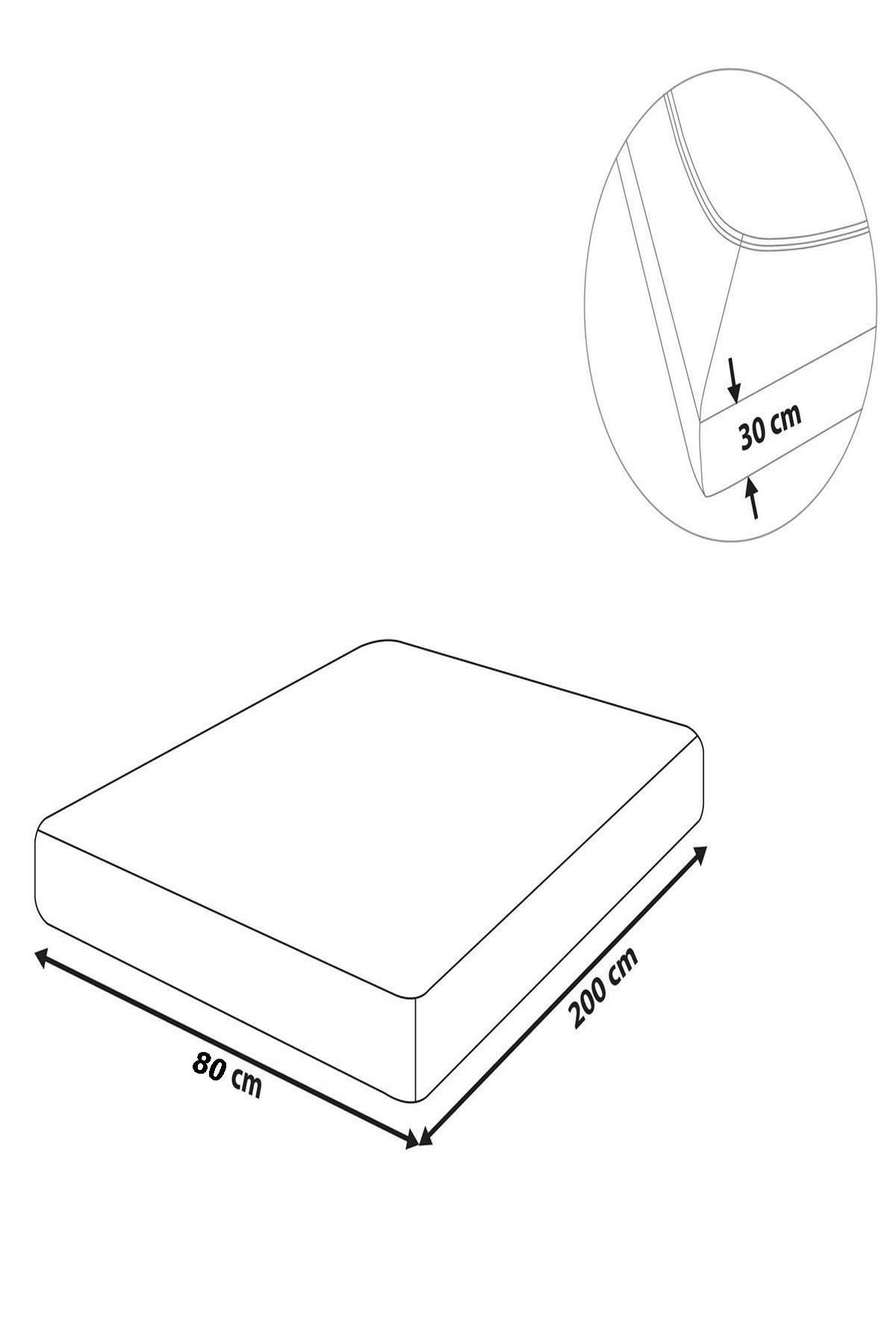 2 Adet Düz Pamuklu Tek Kişilik 80 x 200 + 30 cm Lastikli Penye Çarşaf