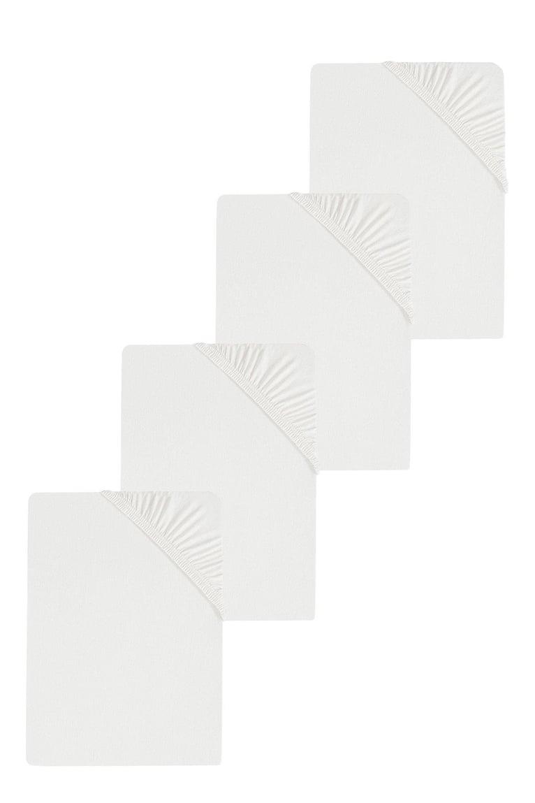 4 Adet Düz Pamuklu Tek Kişilik 80 x 200 x 30 cm Lastikli Penye Çarşaf