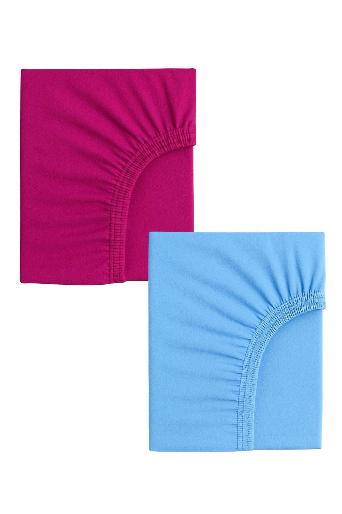 2 Adet 70 x 120 x 20 cm Anne Yanı Lastikli Penye Kumaş Bebek Çarşafı