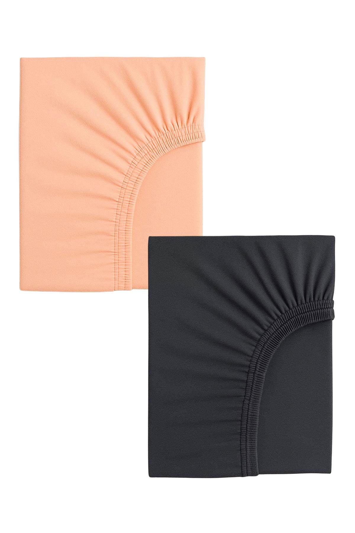 2 Adet 70 x 120 x 20 cm Anne Yanı Lastikli Penye Kumaş Bebek Çarşafı