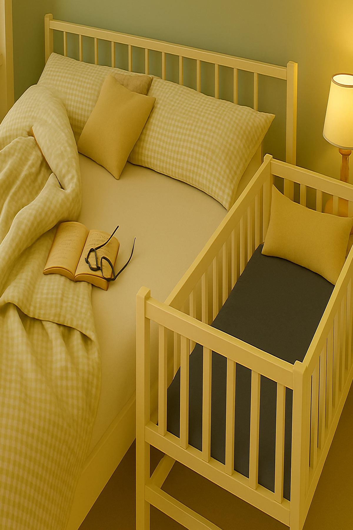 2 Adet 50 x 90 x 10 cm Anne Yanı Lastikli Penye Kumaş Bebek Çarşafı