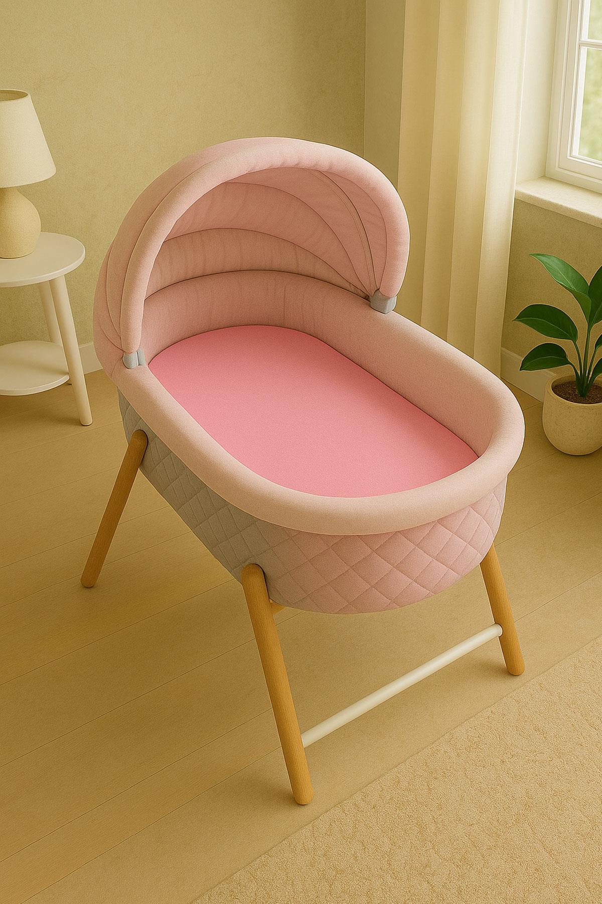 2 Adet 70 x 120 x 20 cm Anne Yanı Lastikli Penye Kumaş Bebek Çarşafı
