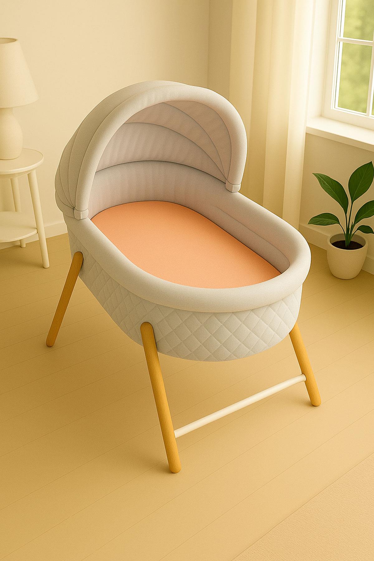2 Adet 70 x 120 x 20 cm Anne Yanı Lastikli Penye Kumaş Bebek Çarşafı