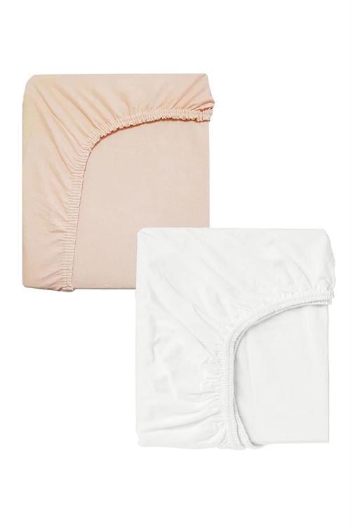 2 Adet 50X90 cm Anne Yanı Lastikli Penye Kumaş Bebek Çarşafı