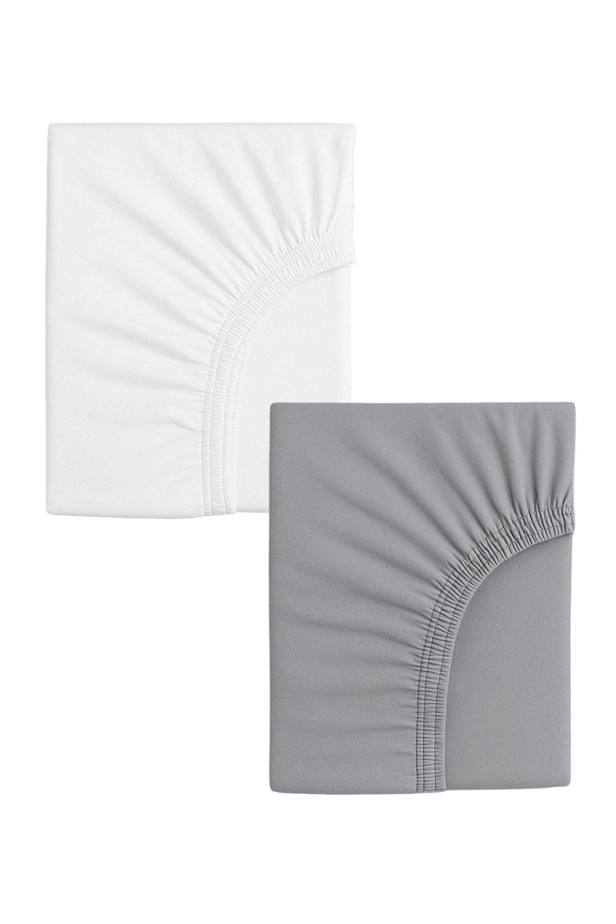 2 Adet 70 x 120 x 20 cm Anne Yanı Lastikli Penye Kumaş Bebek Çarşafı
