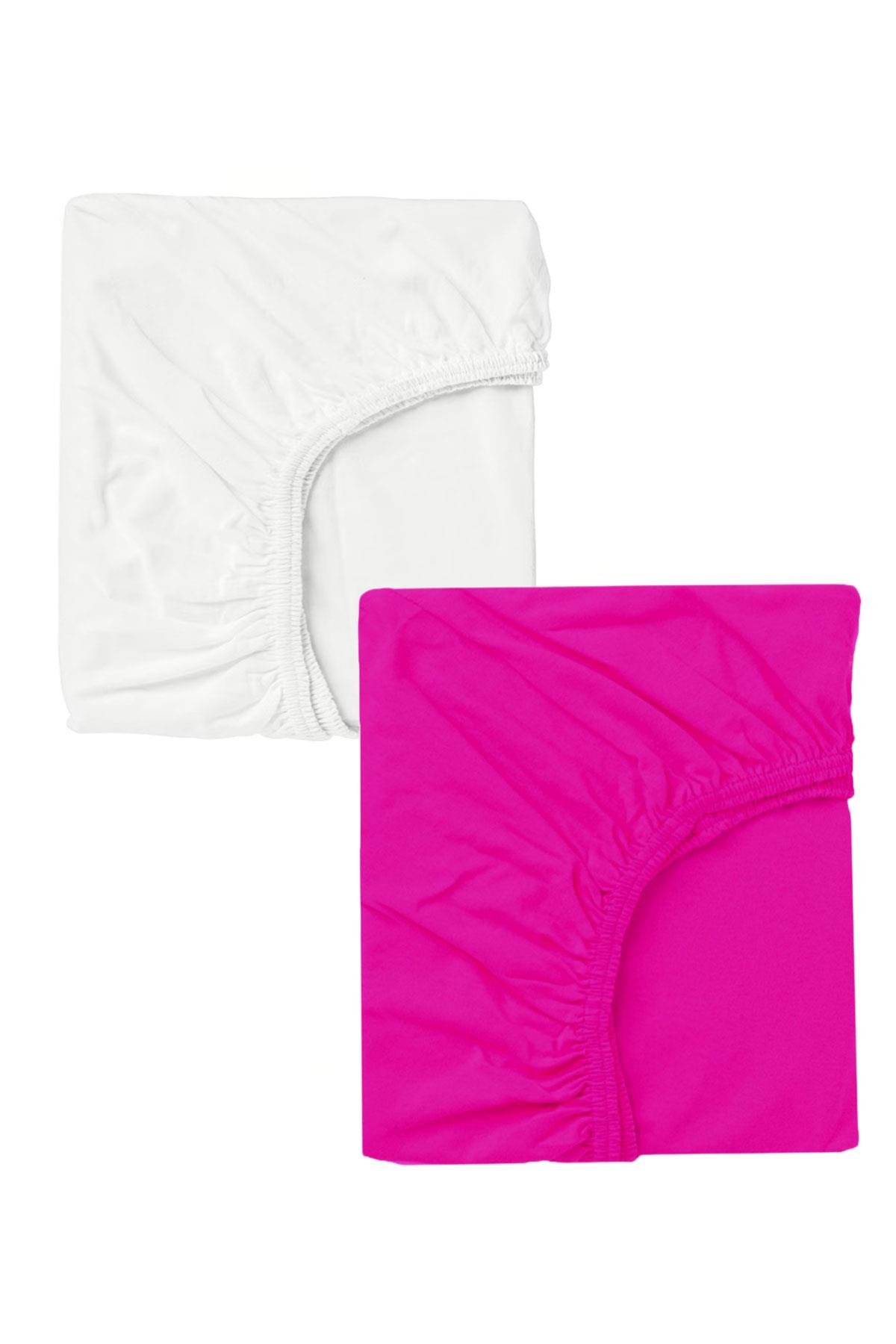 2 Adet 65x95 cm Anne Yanı Lastikli Penye Kumaş Bebek Çarşafı