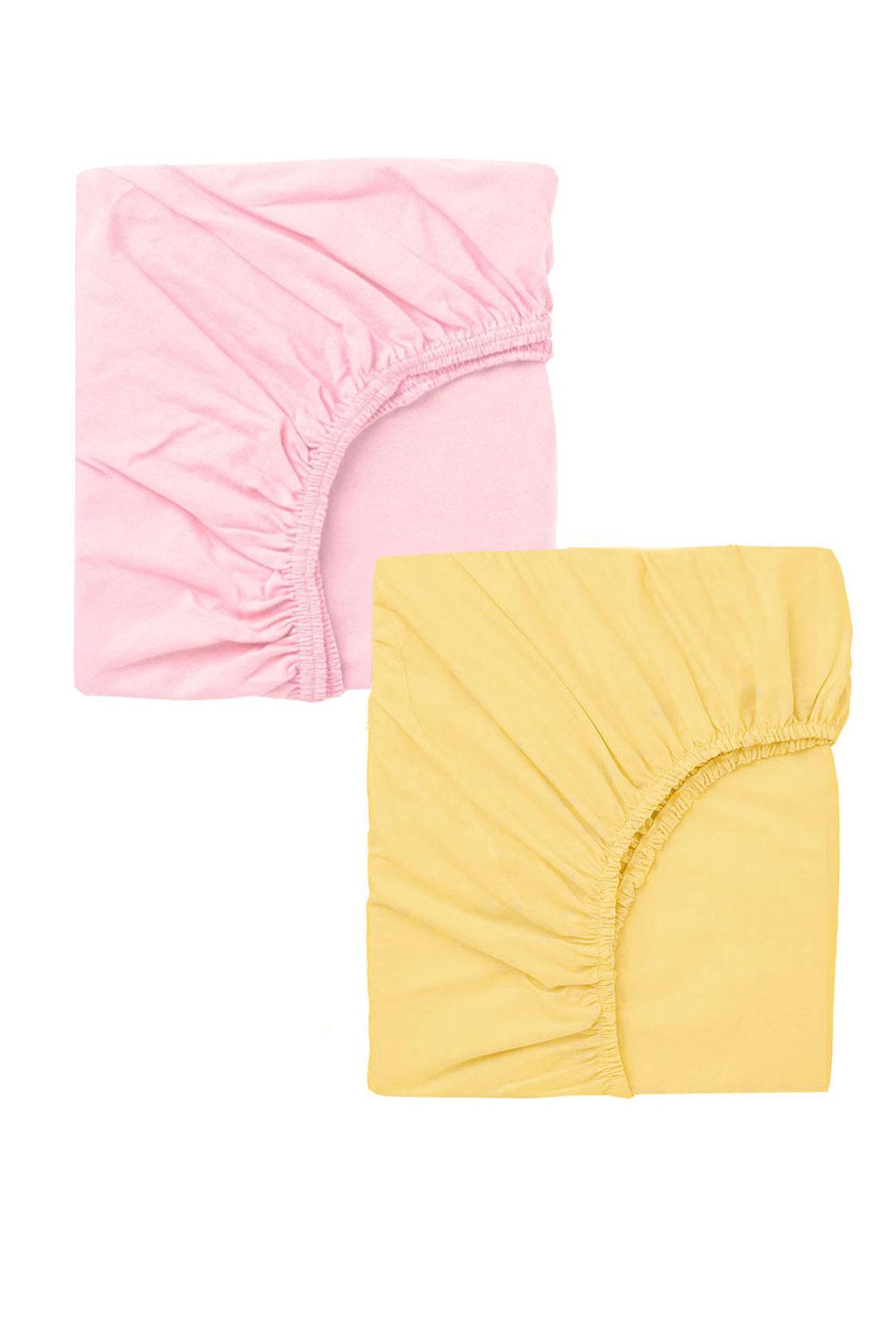 2 Adet Pamuklu ve Lastikli 60 x 120 cm Penye Bebek Çarşaf