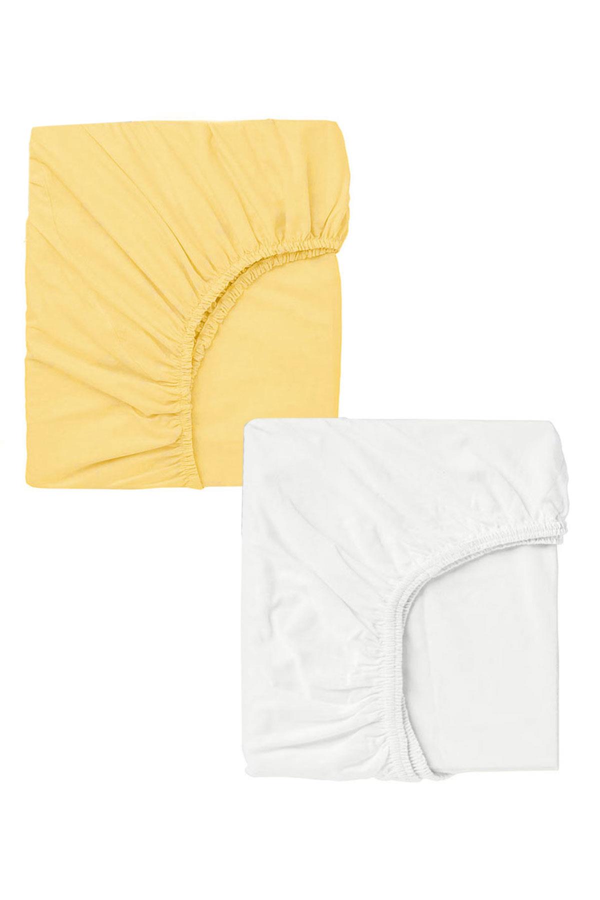 2 Adet Pamuklu ve Lastikli 60 x 120 cm Penye Bebek Çarşaf