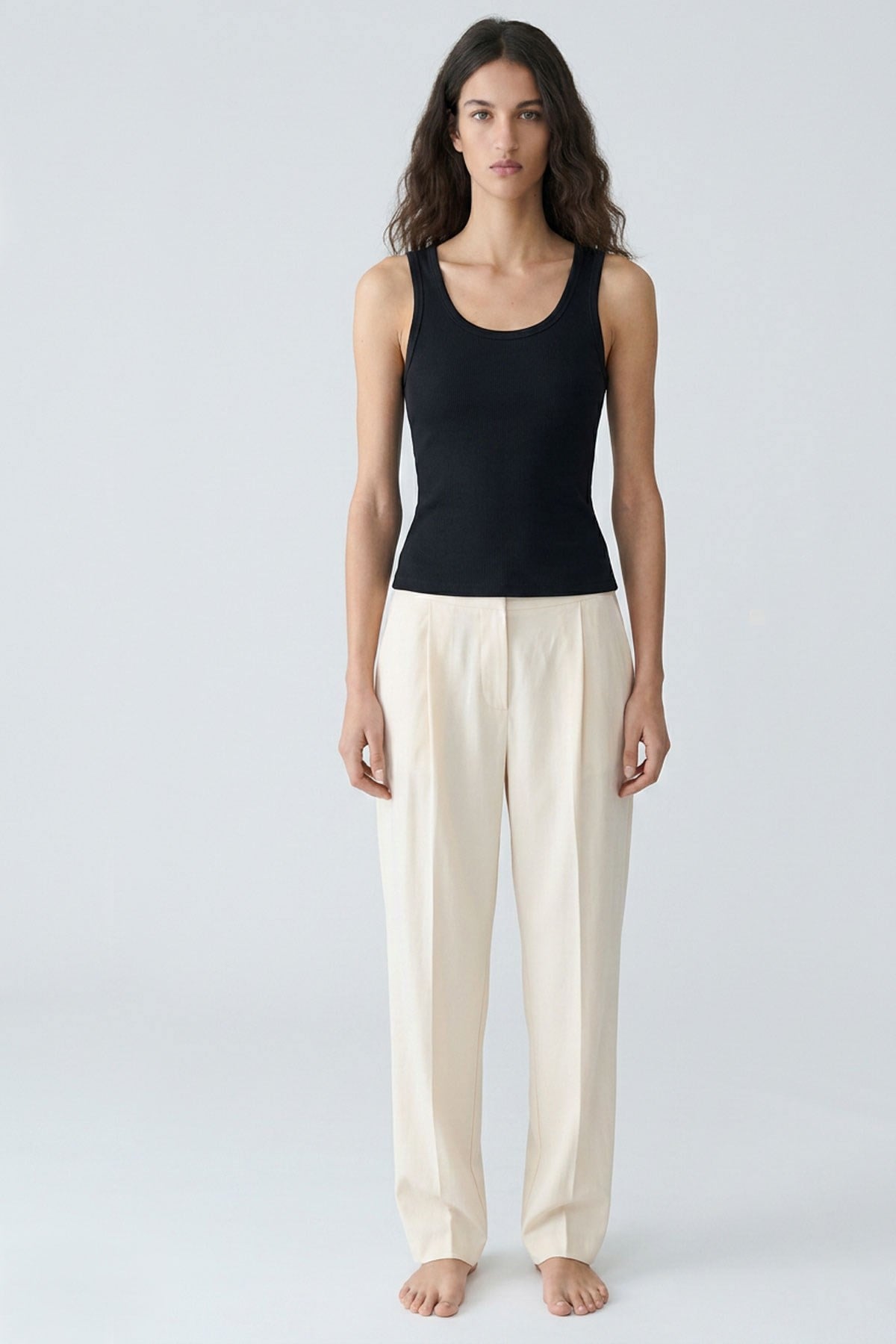 2 Adet Fitilli Fitted Viskon Karışımlı Askılı Tişört