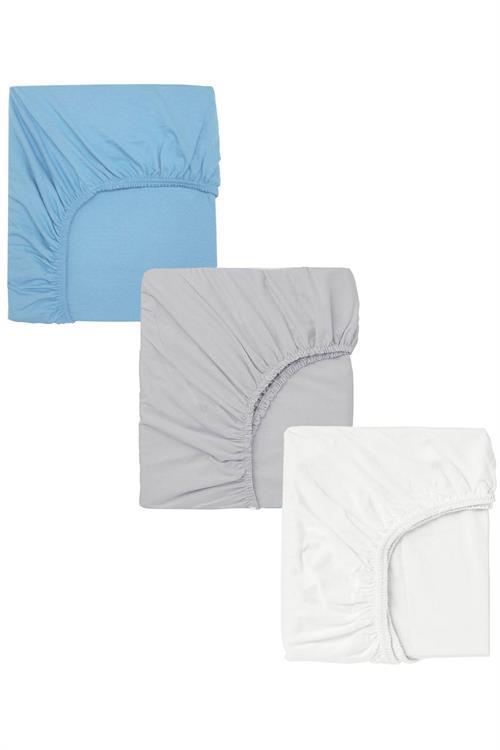 3 Adet 50X90 cm Anne Yanı Lastikli Penye Kumaş Bebek Çarşafı