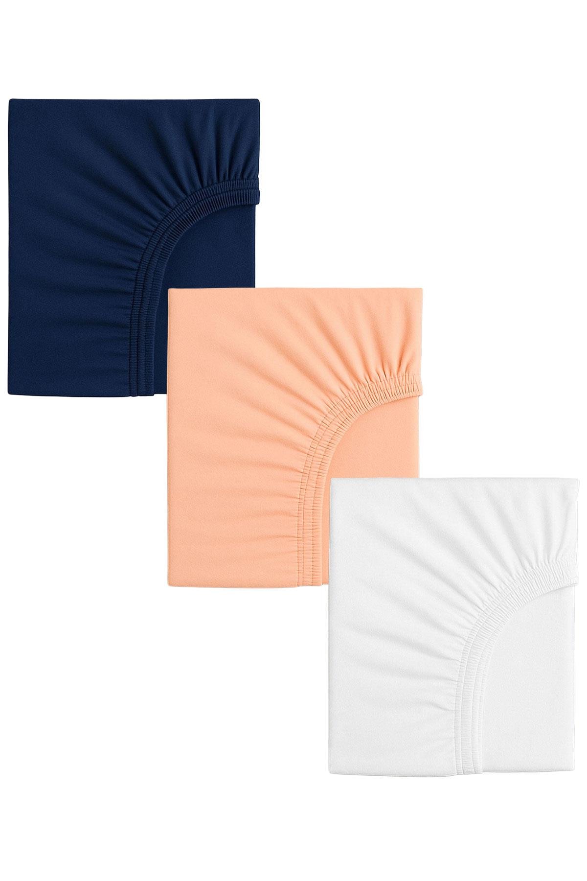 3 Adet 50 x 90 x 10 cm Anne Yanı Lastikli Penye Kumaş Bebek Çarşafı