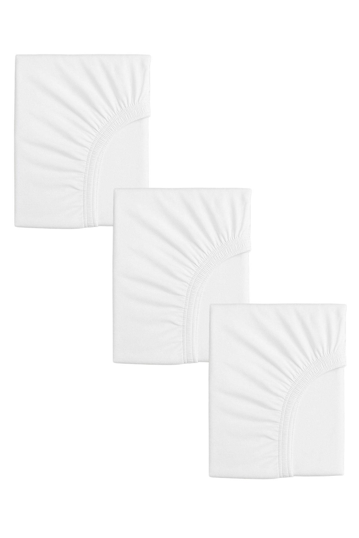 3 Adet 50 x 90 x 10 cm Anne Yanı Lastikli Penye Kumaş Bebek Çarşafı