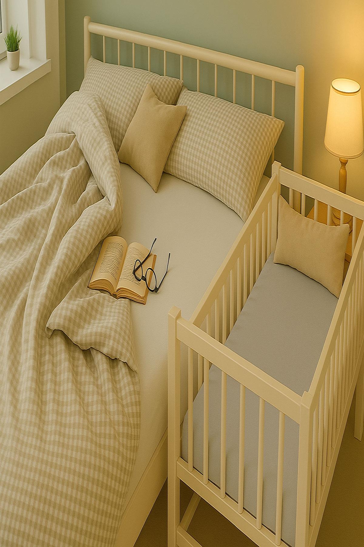 3 Adet 50 x 90 x 10 cm Anne Yanı Lastikli Penye Kumaş Bebek Çarşafı