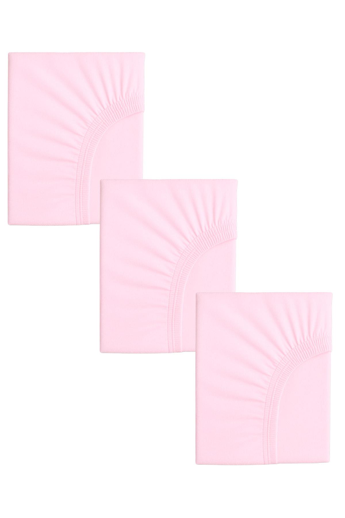 3 Adet 70 x 120 x 20 cm Anne Yanı Lastikli Penye Kumaş Bebek Çarşafı