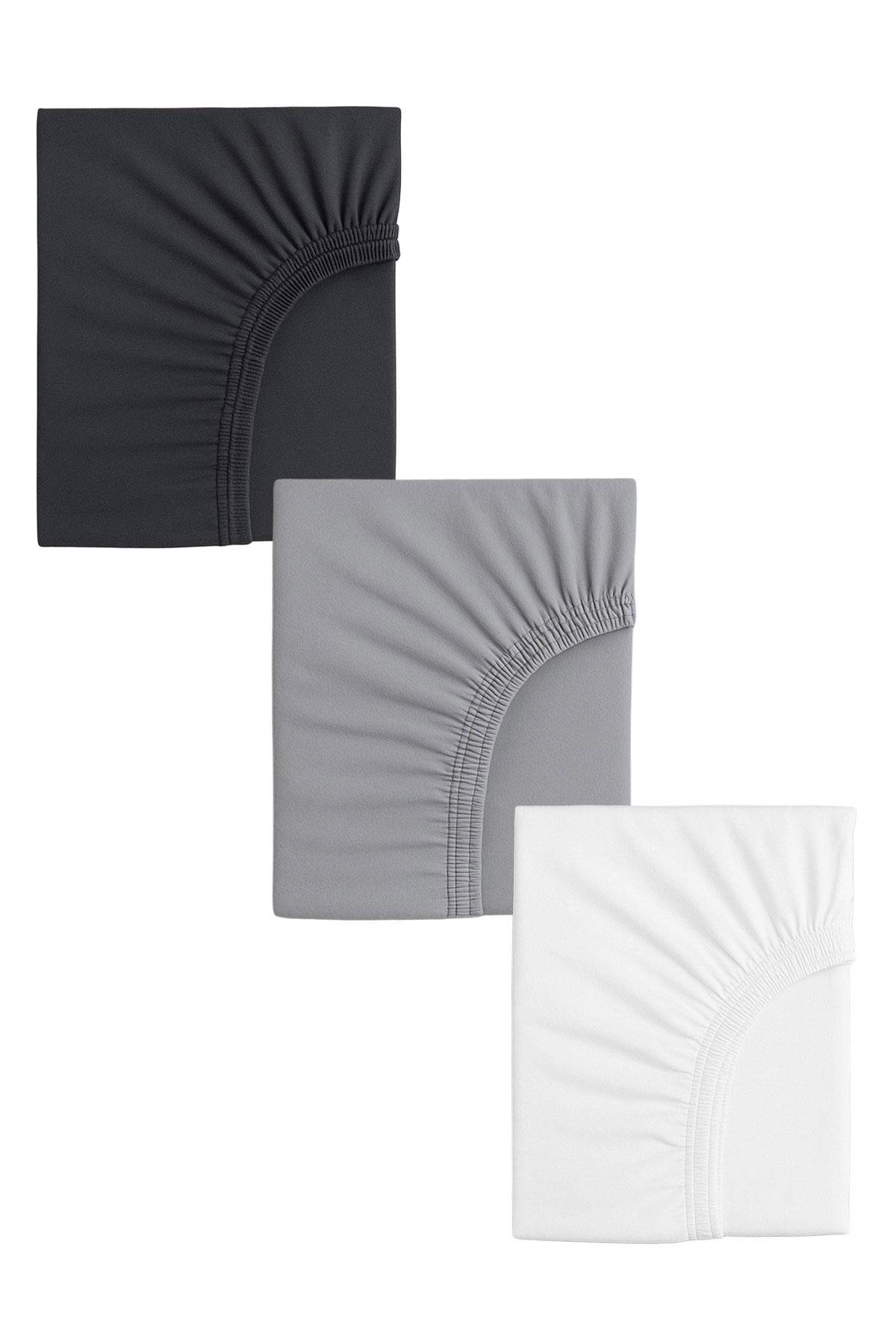 3 Adet 50 x 90 x 10 cm Anne Yanı Lastikli Penye Kumaş Bebek Çarşafı