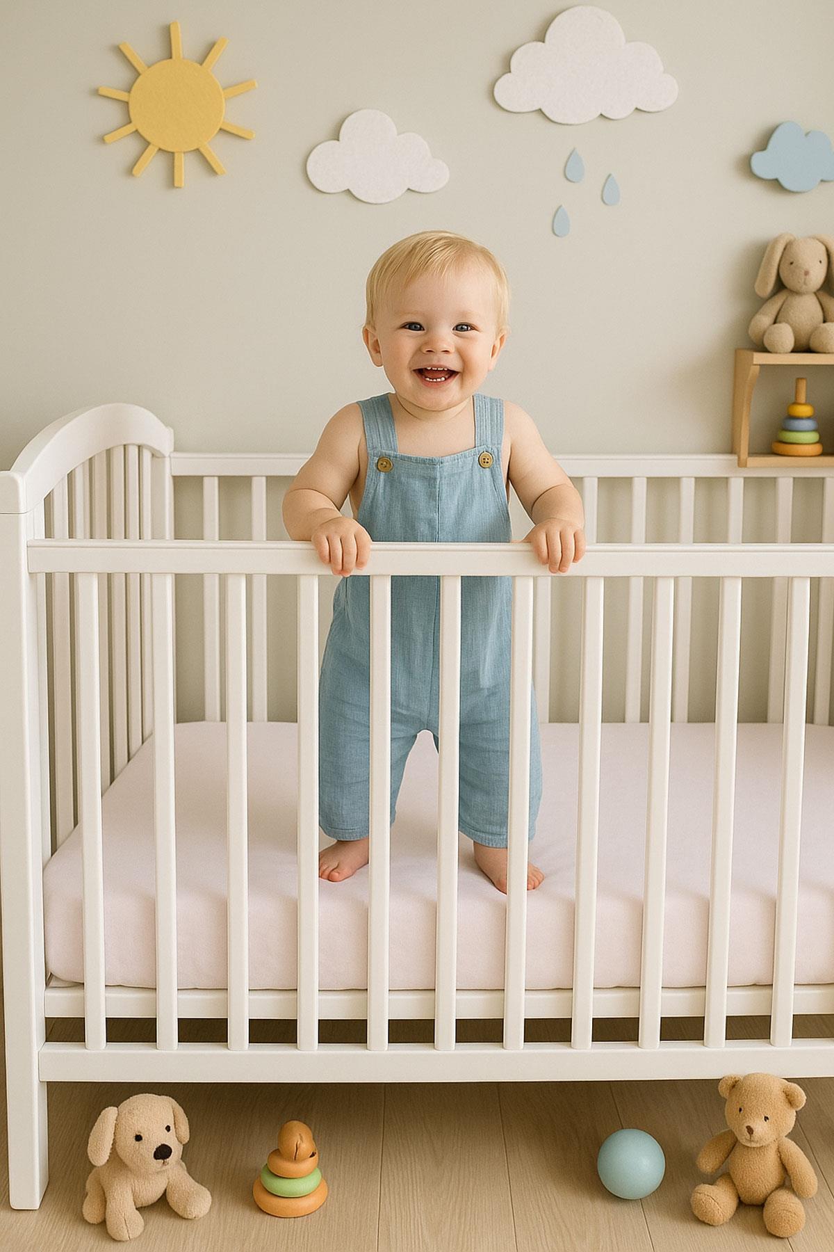 3 Adet 50 x 90 x 10 cm Anne Yanı Lastikli Penye Kumaş Bebek Çarşafı