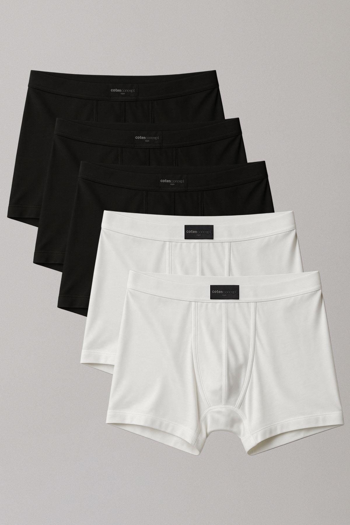 5 Adet Doğal Bambu Kısa Paça Boxer Şort