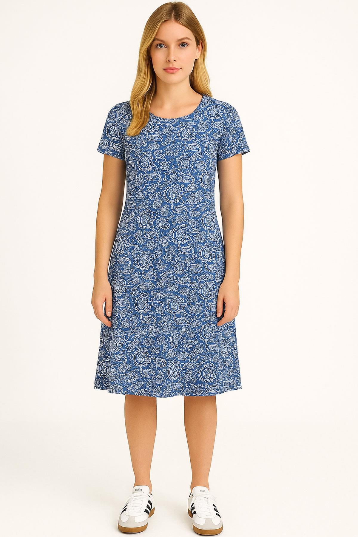 2 Adet Dökümlü Rahat Kalıp Günlük Penye Kumaş Elbise