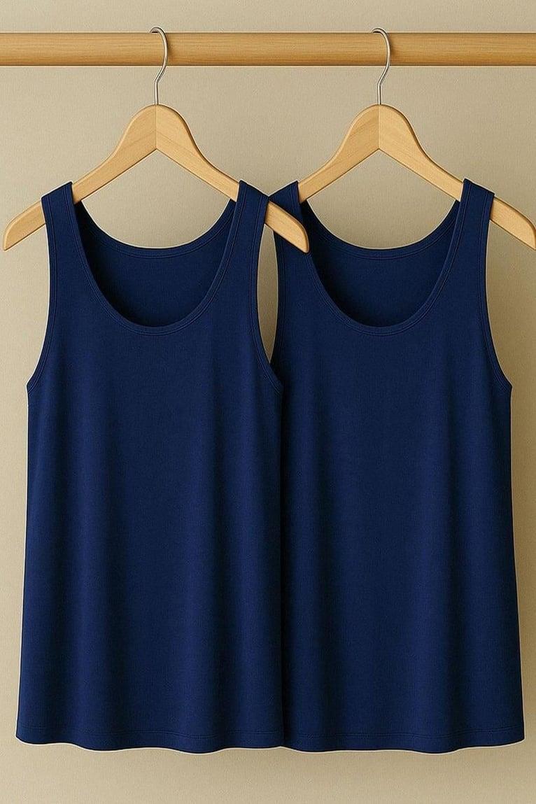 2 Adet A Kesim Pamuklu Kalın Askılı Atlet Tişört