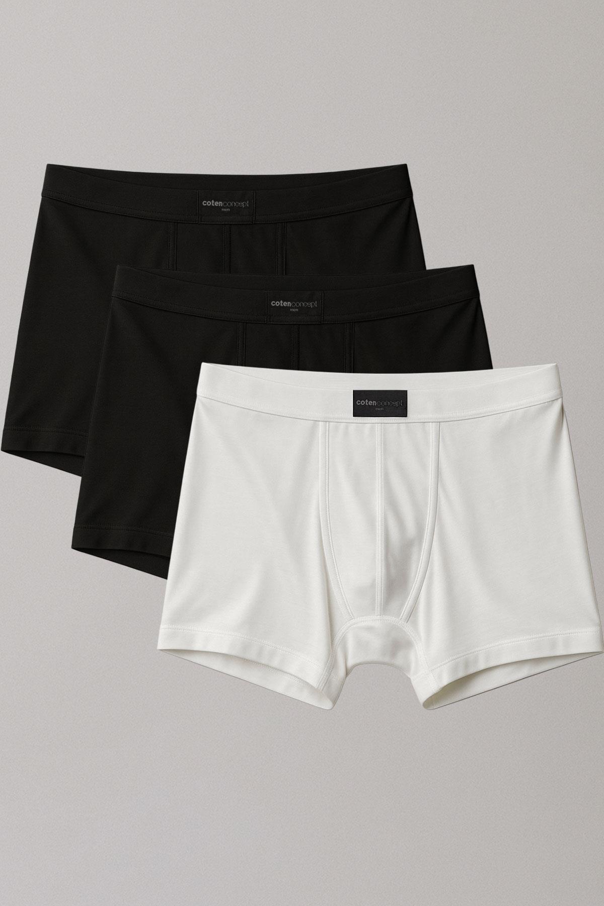 3 Adet Doğal Bambu Kısa Paça Boxer Şort