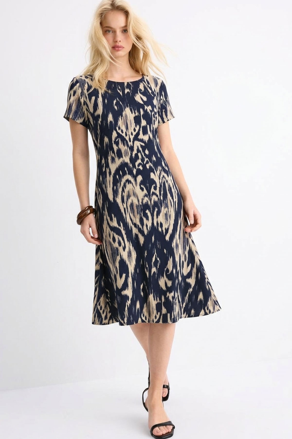 2 Adet Dökümlü Rahat Kalıp Günlük Penye Kumaş Elbise