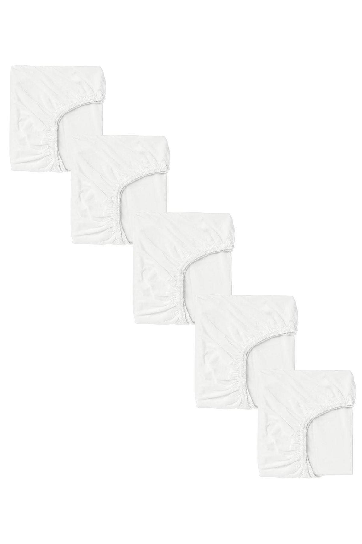 5 Adet Pamuklu ve Lastikli 60 x 120 cm Penye Bebek Çarşaf