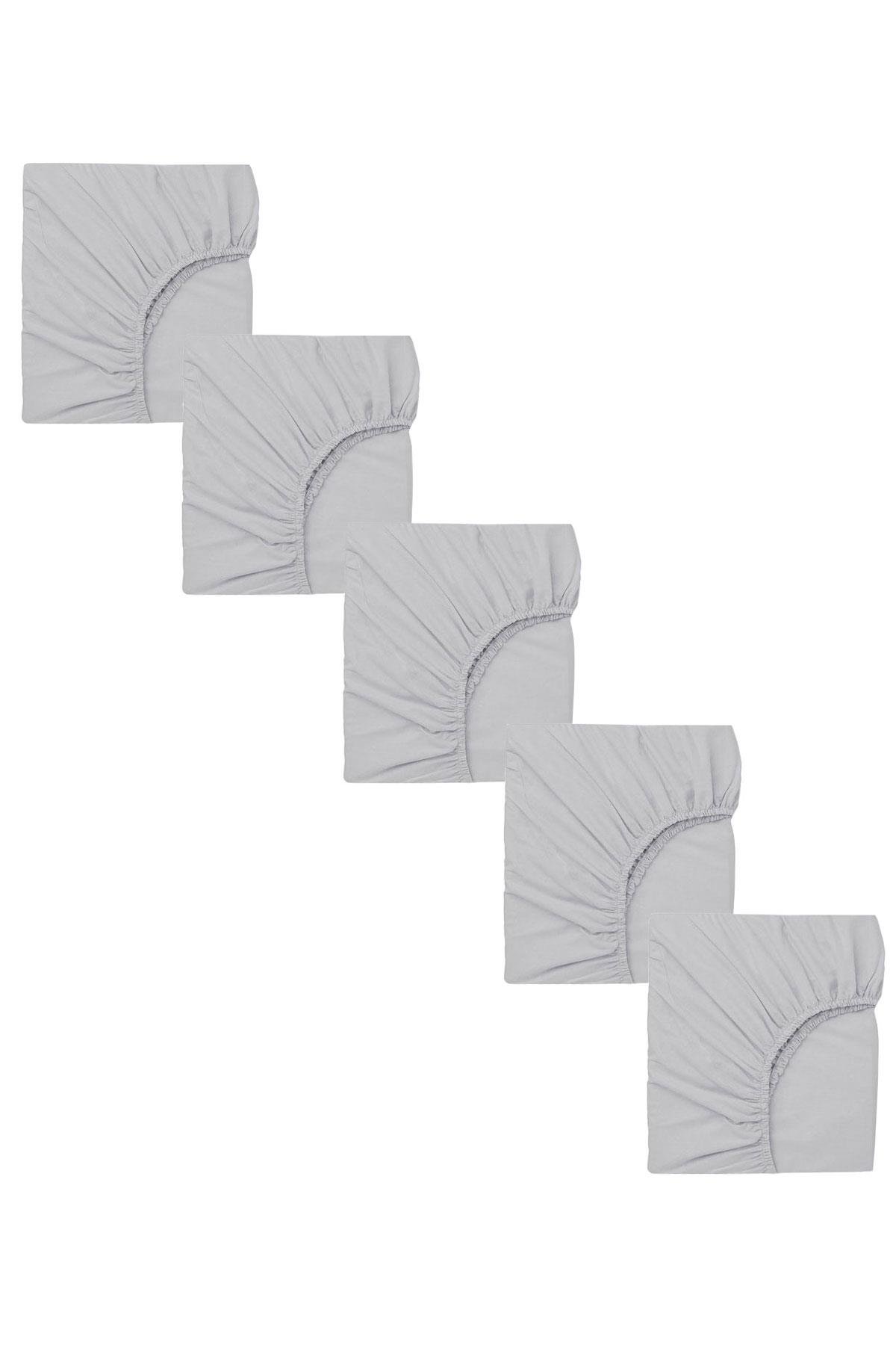 5 Adet Pamuklu ve Lastikli 60 x 120 cm Penye Bebek Çarşaf