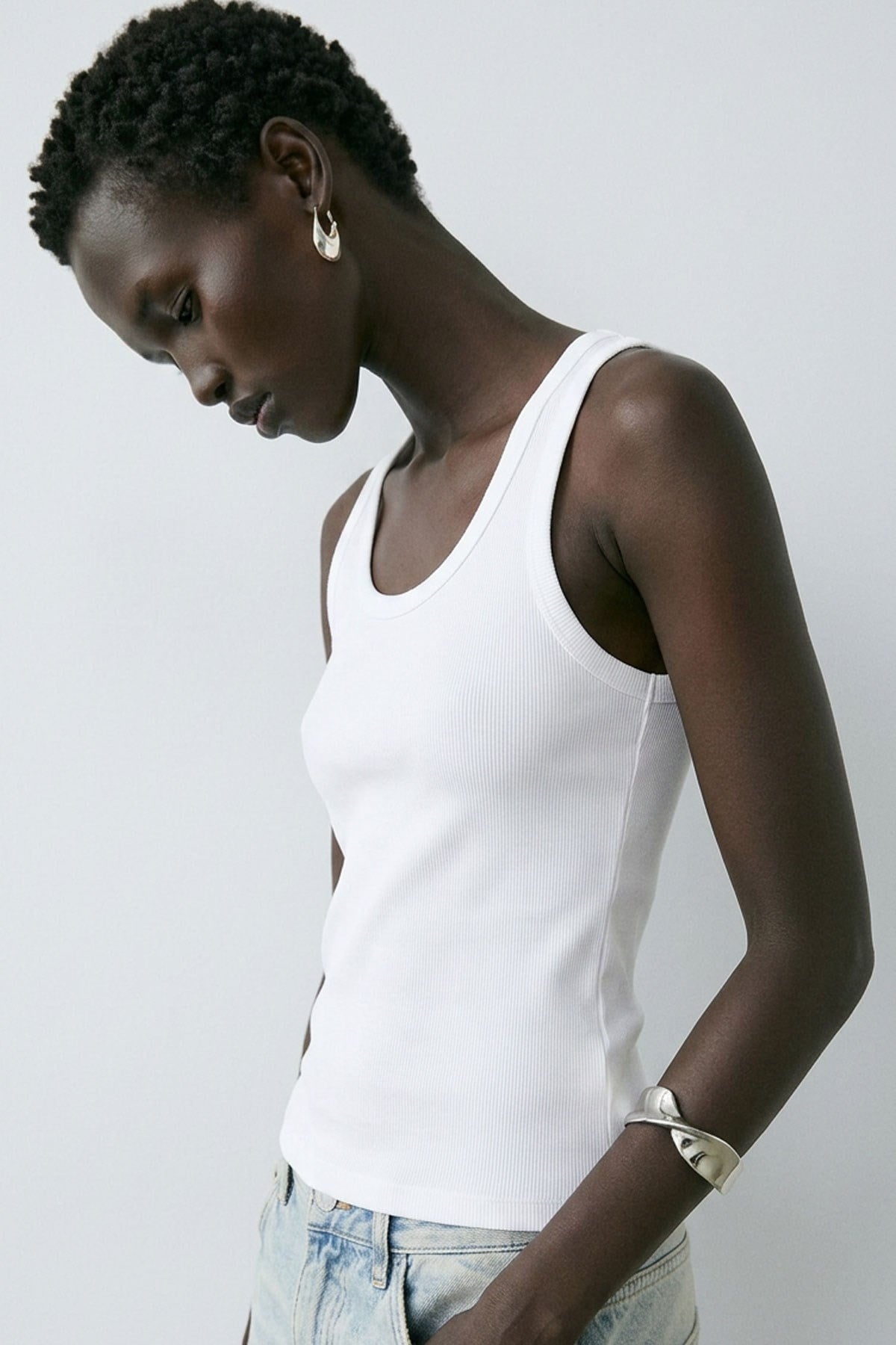 2 Adet Fitilli Fitted Viskon Karışımlı Askılı Tişört