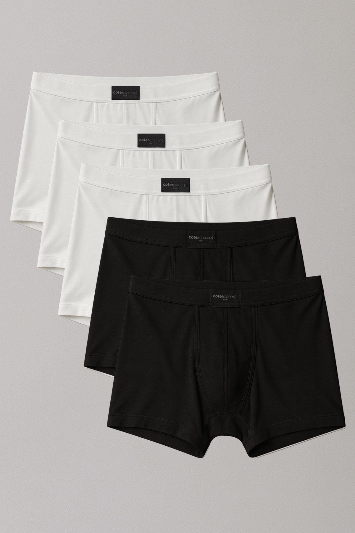 5 Adet Doğal Bambu Kısa Paça Boxer Şort