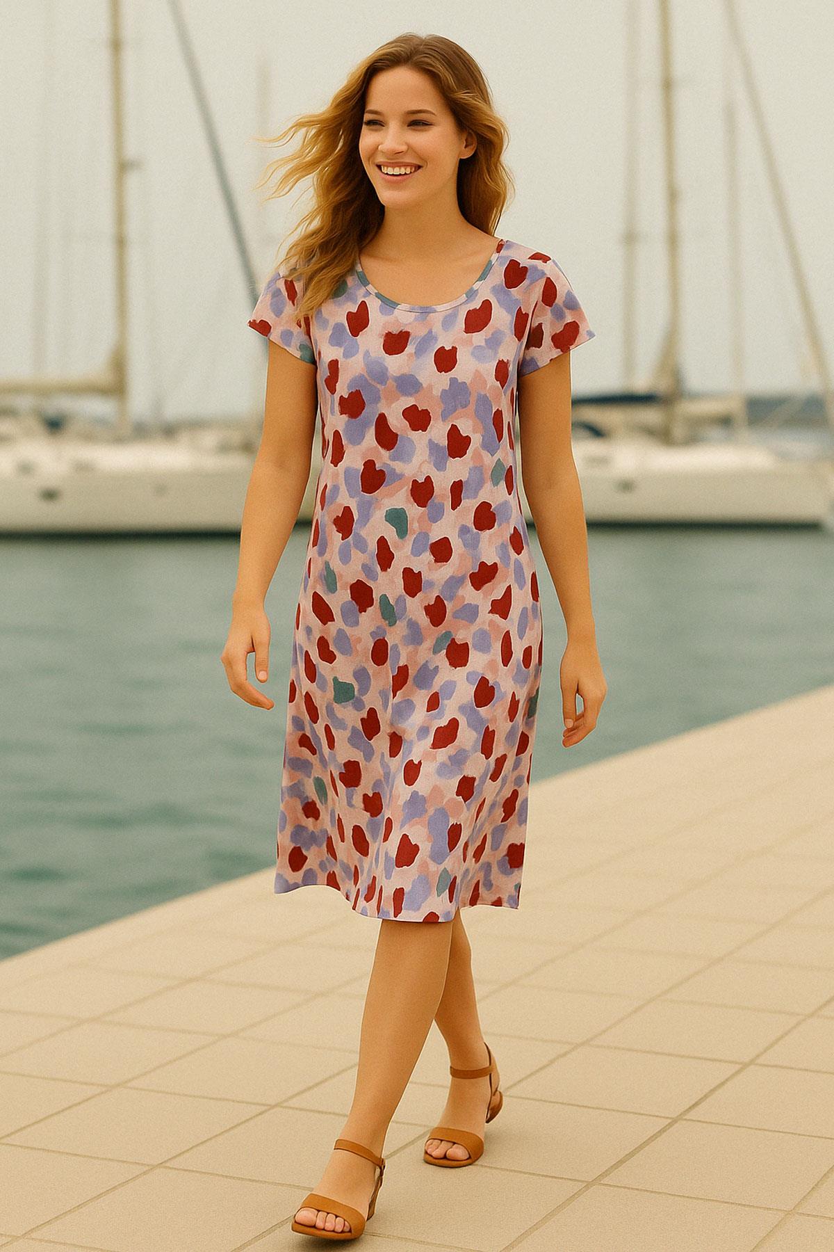 2 Adet Dökümlü Rahat Kalıp Günlük Penye Kumaş Elbise