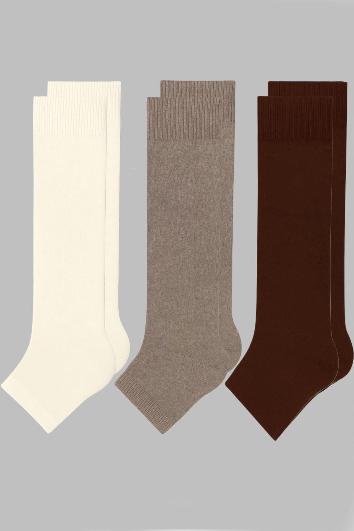 3 Adet Burunsuz Basic Pamuk İçerikli Yoga Tozluk