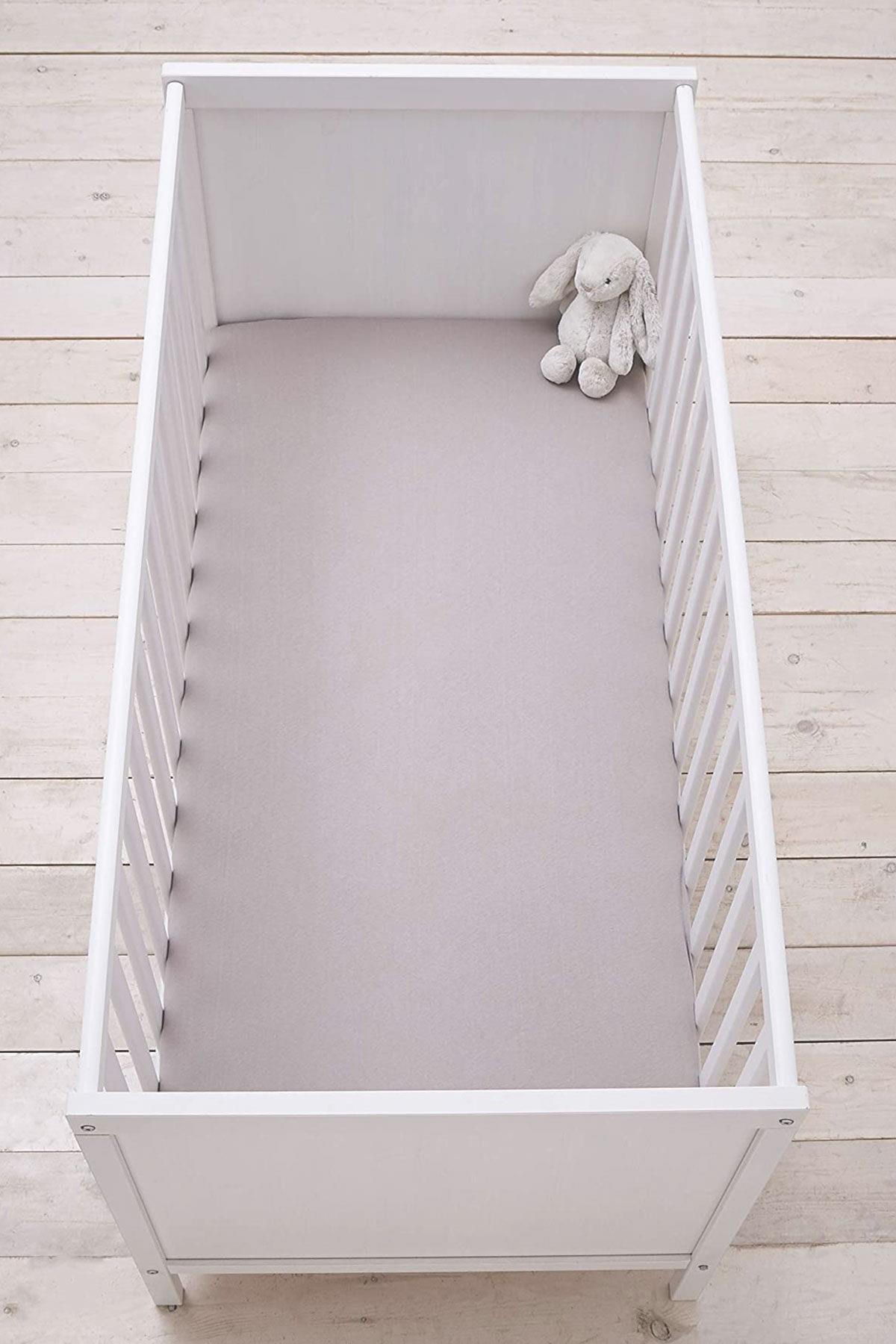 3 Adet 65 x 95 x 10 cm Anne Yanı Lastikli Penye Kumaş Bebek Çarşafı