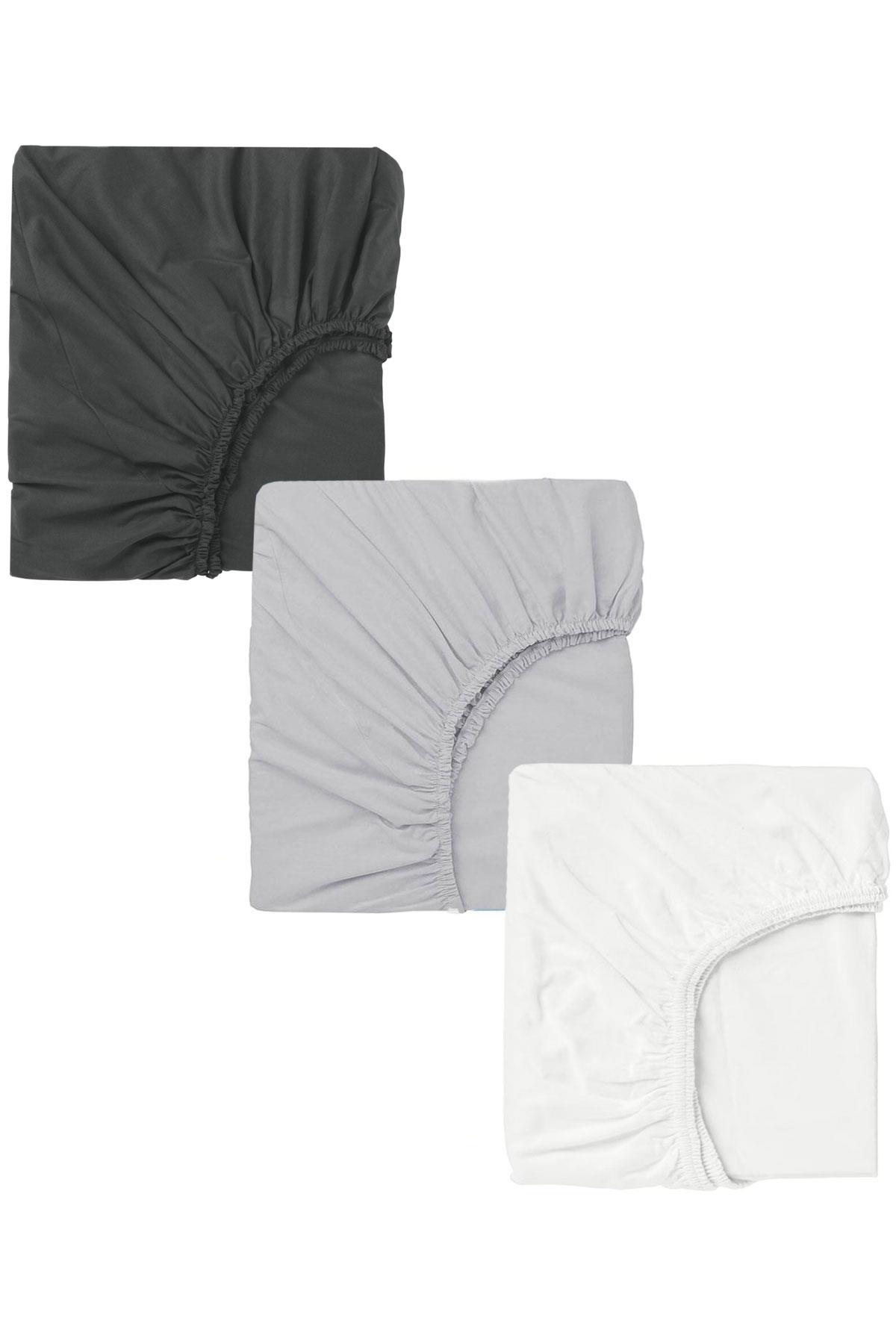 3 Adet 65 x 95 x 10 cm Anne Yanı Lastikli Penye Kumaş Bebek Çarşafı