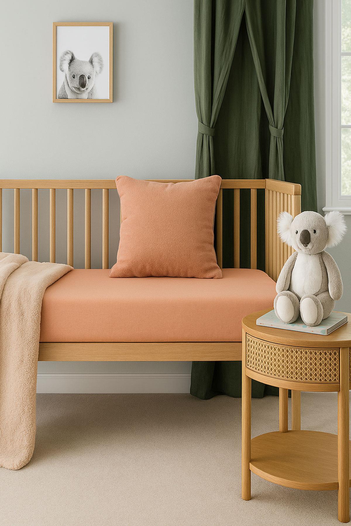 2 Adet 65 x 95 x 10 cm Anne Yanı Lastikli Penye Kumaş Bebek Çarşafı