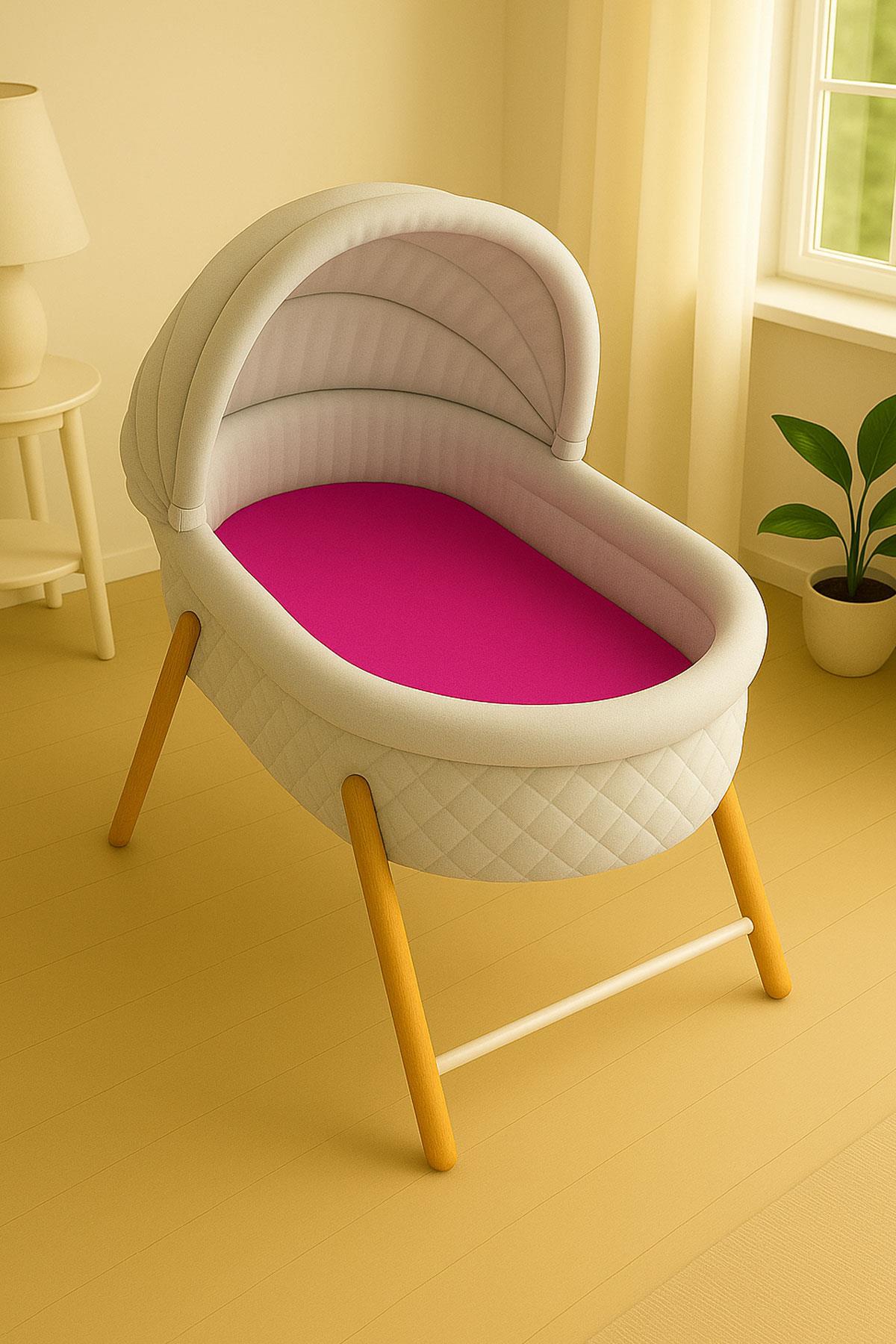 2 Adet 65 x 95 x 10 cm Anne Yanı Lastikli Penye Kumaş Bebek Çarşafı