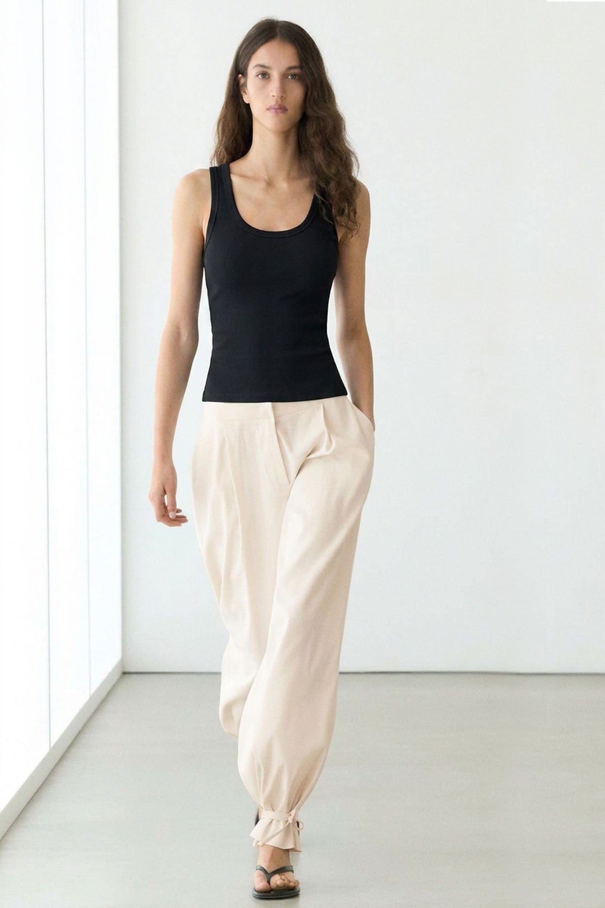 2 Adet Fitilli Fitted Viskon Karışımlı Askılı Tişört